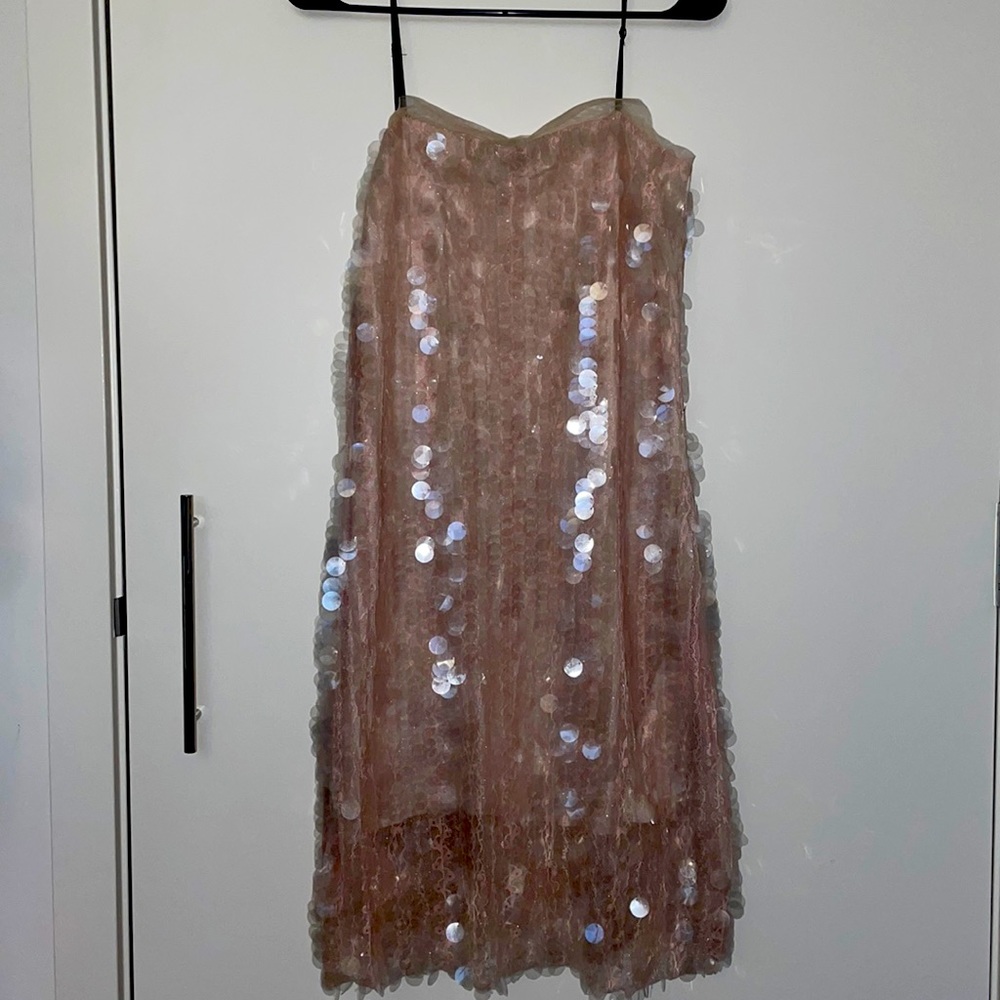 Mini slip dress with sequin design